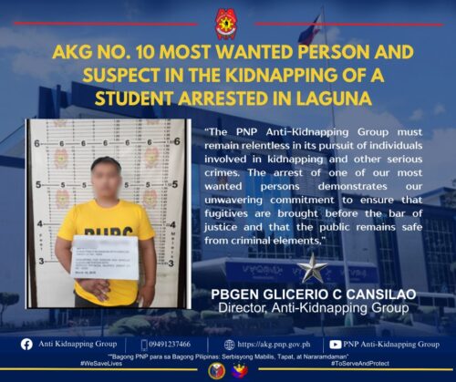 𝘼𝙆𝙂 𝙉𝙊. 10 𝙈𝙊𝙎𝙏 𝙒𝘼𝙉𝙏𝙀𝘿 𝙋𝙀𝙍𝙎𝙊𝙉 𝘼𝙉𝘿 𝙎𝙐𝙎𝙋𝙀𝘾𝙏 𝙄𝙉 𝙏𝙃𝙀 𝙆𝙄𝘿𝙉𝘼𝙋𝙋𝙄𝙉𝙂 𝙊𝙁 𝘼 𝙎𝙏𝙐𝘿𝙀𝙉𝙏 𝘼𝙍𝙍𝙀𝙎𝙏𝙀𝘿 𝙄𝙉 𝙇𝘼𝙂𝙐𝙉𝘼