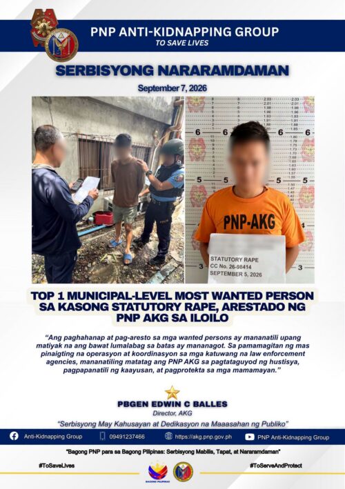 𝐓𝐎𝐏 1 𝐌𝐔𝐍𝐈𝐂𝐈𝐏𝐀𝐋-𝐋𝐄𝐕𝐄𝐋 𝐌𝐎𝐒𝐓 𝐖𝐀𝐍𝐓𝐄𝐃 𝐏𝐄𝐑𝐒𝐎𝐍 𝐒𝐀 𝐊𝐀𝐒𝐎𝐍𝐆 𝐒𝐓𝐀𝐓𝐔𝐓𝐎𝐑𝐘 𝐑𝐀𝐏𝐄, 𝐀𝐑𝐄𝐒𝐓𝐀𝐃𝐎 𝐍𝐆 𝐏𝐍𝐏 𝐀𝐊𝐆 𝐒𝐀 𝐈𝐋𝐎𝐈𝐋𝐎